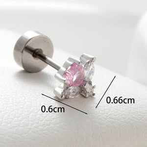 1 Piece Simple Series Classic Heart Titanium Steel Silver Color Zircon Women's Stud Earrings h5 